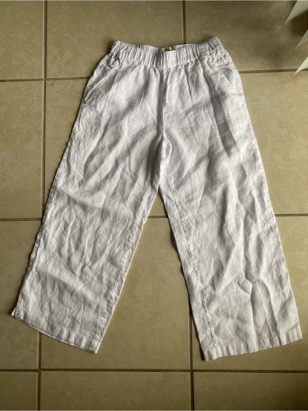 100% Linen Cynthia Rowley Cropped wide leg
